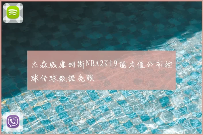 杰森威廉姆斯NBA2K19能力值公布控球传球数据亮眼